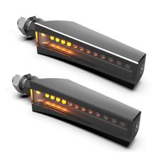 Indicatore di direzione a LED Highsider pro STS 1 sequenziale con omologazione, nero / fumé M8 4,79W, anteriore e posteriore, 2 pezzi