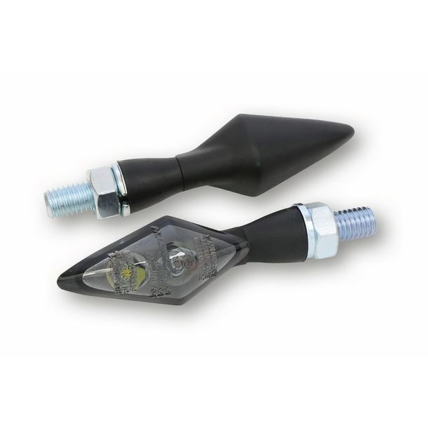 HIGHSIDER Clignotant/feu de position LED PEN HEAD DOUBLE, noir, teinté
