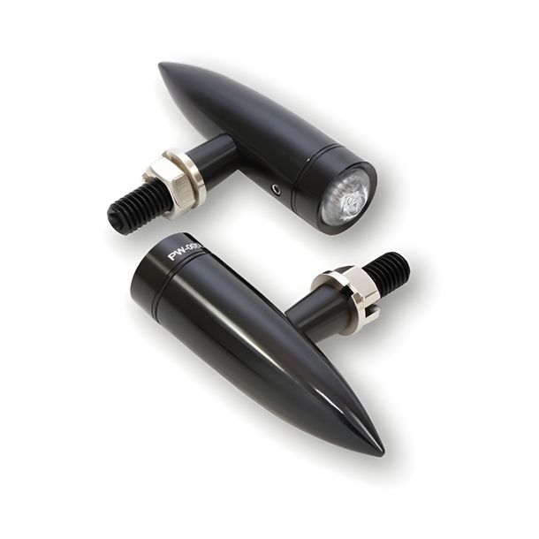 Blinker Highsider Bullet Long LED schwarz eloxiert