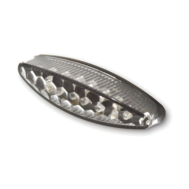 Mini feu arrière LED clair HIGHSIDER LITTLE NUMBER1 avec éclairage de plaque d'immatriculation, marquage E