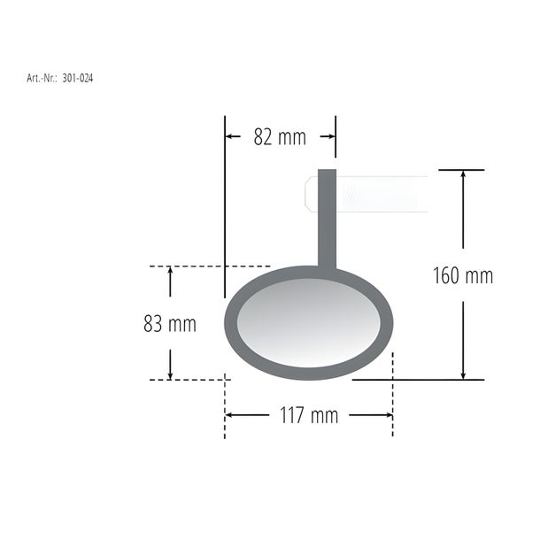 Highsider handlebar end mirror VICTORY, 1 inch, chrome – Bild 2