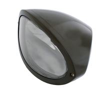 Koplamp Highsider Iowa helder glas ovaal zwart onderaan bevestiging E-gekeurd