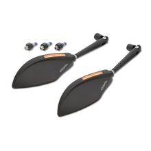 Spiegel Highsider Torezzo schwarz eloxiert mit LED Blinker