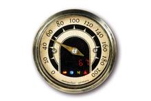 Tachimetro analogico Motogadget mst vintage, con anello in ottone