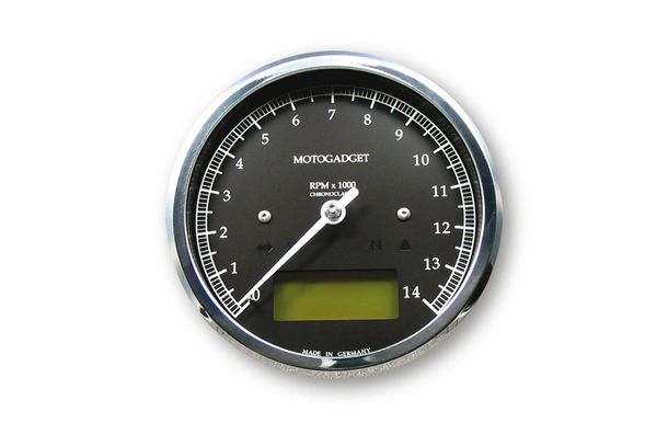motogadget Chronoclassic Drehzahlmesser -14.000 U/min, grüne LCD Anzeige
