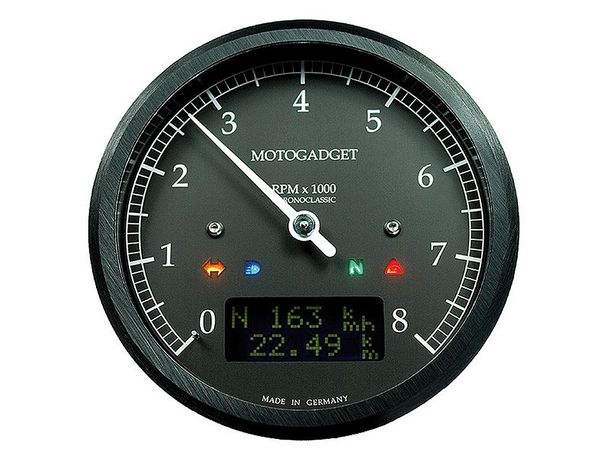 Compteur de tours Motogadget Chronoclassic Dark Edition - 8 000 tr/min