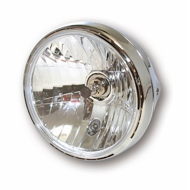 SHIN YO 7 inch headlamp RENO 2, chrome, clear lens