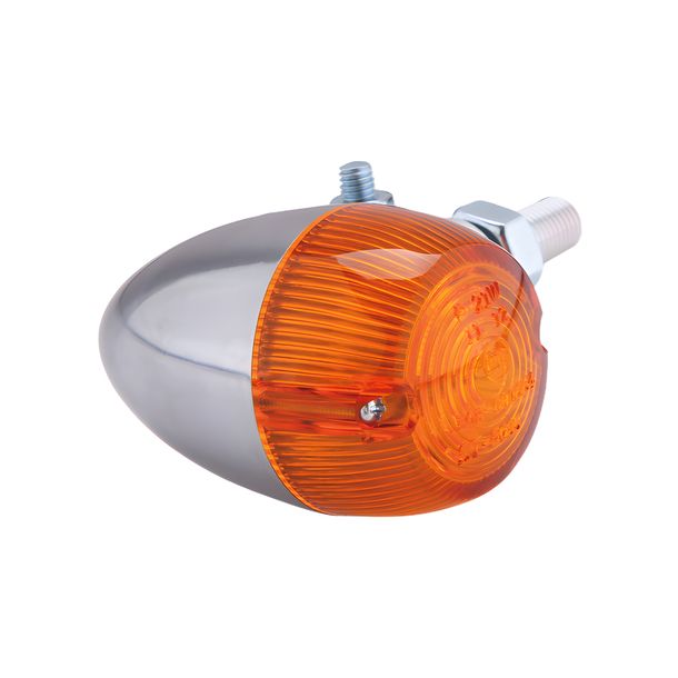Blinker Highsider Smart Bullet-Blinker mit Zulassung, silber / Linse orange universal, 1 Stück