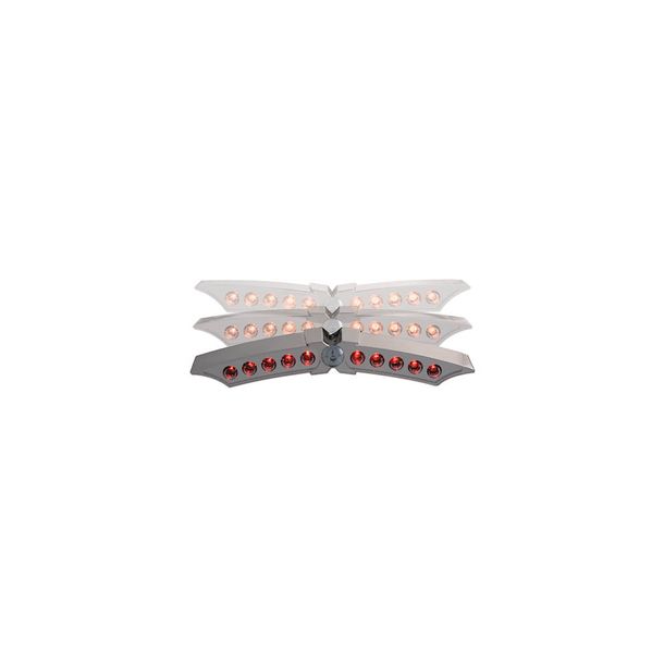 Fanale posteriore a LED SHIN YO X-WING, corpo cromato, omologato