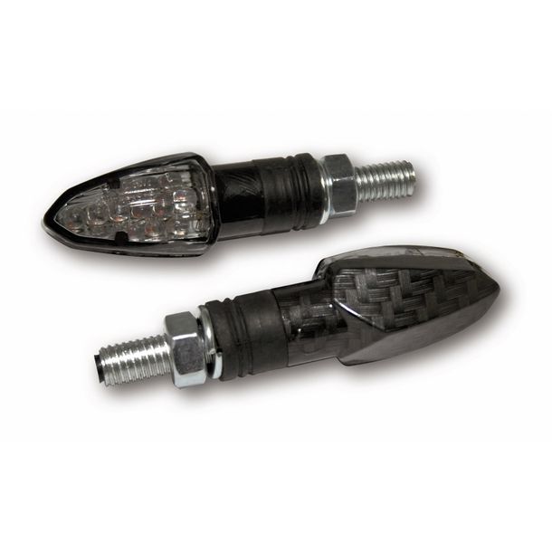 Indicatore LED SHIN YO LIZZARD, effetto carbonio, lente fumé