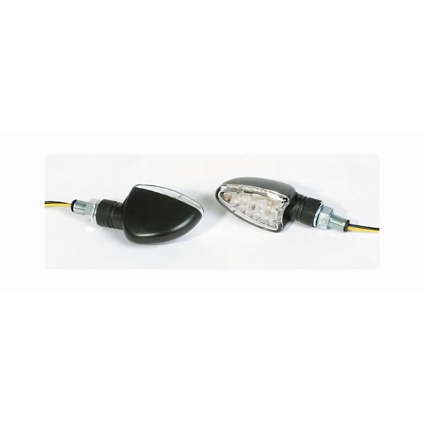 Intermitente LED SHIN YO ARROW, homologado E, negro, tallo corto