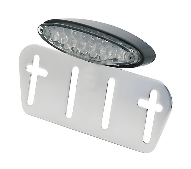 Mini fanale posteriore SHIN YO LED trasparente, targa, corpo nero