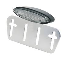 SHIN YO LED-Mini-Rücklicht klar, mit Nummernschildplatte, Gehäuse schwarz