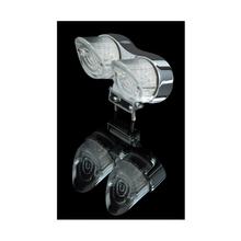 SHIN YO LED-Mini-Rücklicht, rund , mit Halter, Glas transparent, verchromt