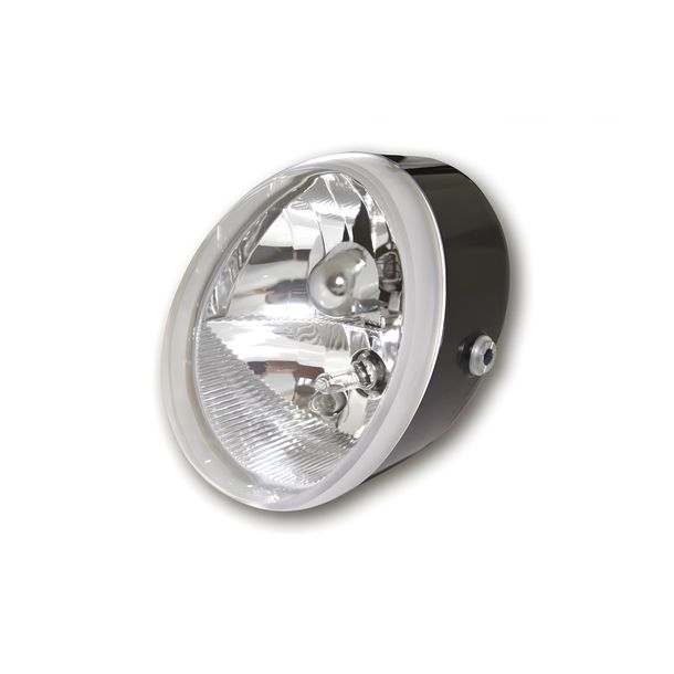 SHIN YO Universal Scheinwerfer OVAL mit Standlicht, schwarz, 12V H9+H11, E-gepr.
