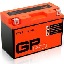 GP-PRO Gel-Batterie 12V 9Ah GT9B-4 Rollerbatterie / Motorradbatterie, wartungsfrei versiegelt vorgeladen ähnlich YT9B-BS / YT9B-4 / CT9B-4 / 50815