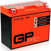 GP-PRO Gel-Batterie 12V 10Ah GT12B-4 Rollerbatterie / Motorradbatterie, wartungsfrei versiegelt vorgeladen ähnlich YT12B-BS / YT12-B4 / CT12B4 / 51001