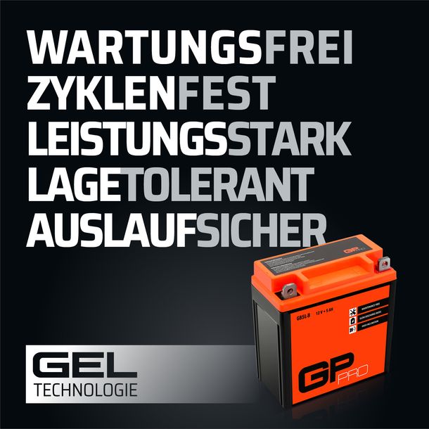 Batterie 12V 5Ah GEL GP-PRO GB5L-B Roller ähnl. YB5L-B CB5L-B 50512 12N5.5-3B – Bild 7