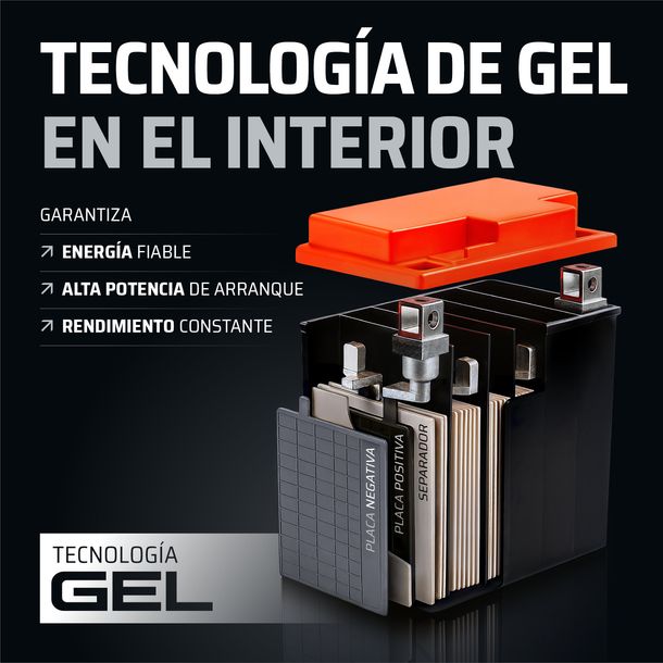 Batería 12V 12Ah GEL GP-PRO GB12A-A moto scooter simile YB12A-A YB12A-B 51211 – Bild 4