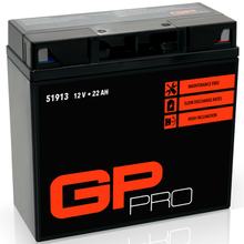 GP-PRO Gel-Batterie 12V 22Ah 51913 GT19BL-BS Motorradbatterie, wartungsfrei versiegelt vorgeladen ähnlich YT19BL-BS / 51913 / 51814 / 52015