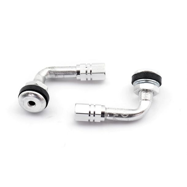 Kit di 2 valvole per motocicletta anodizzate a 90° argento