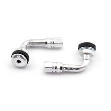 Soupapes de moto anodisées 90° Kit de 2 pièces argent