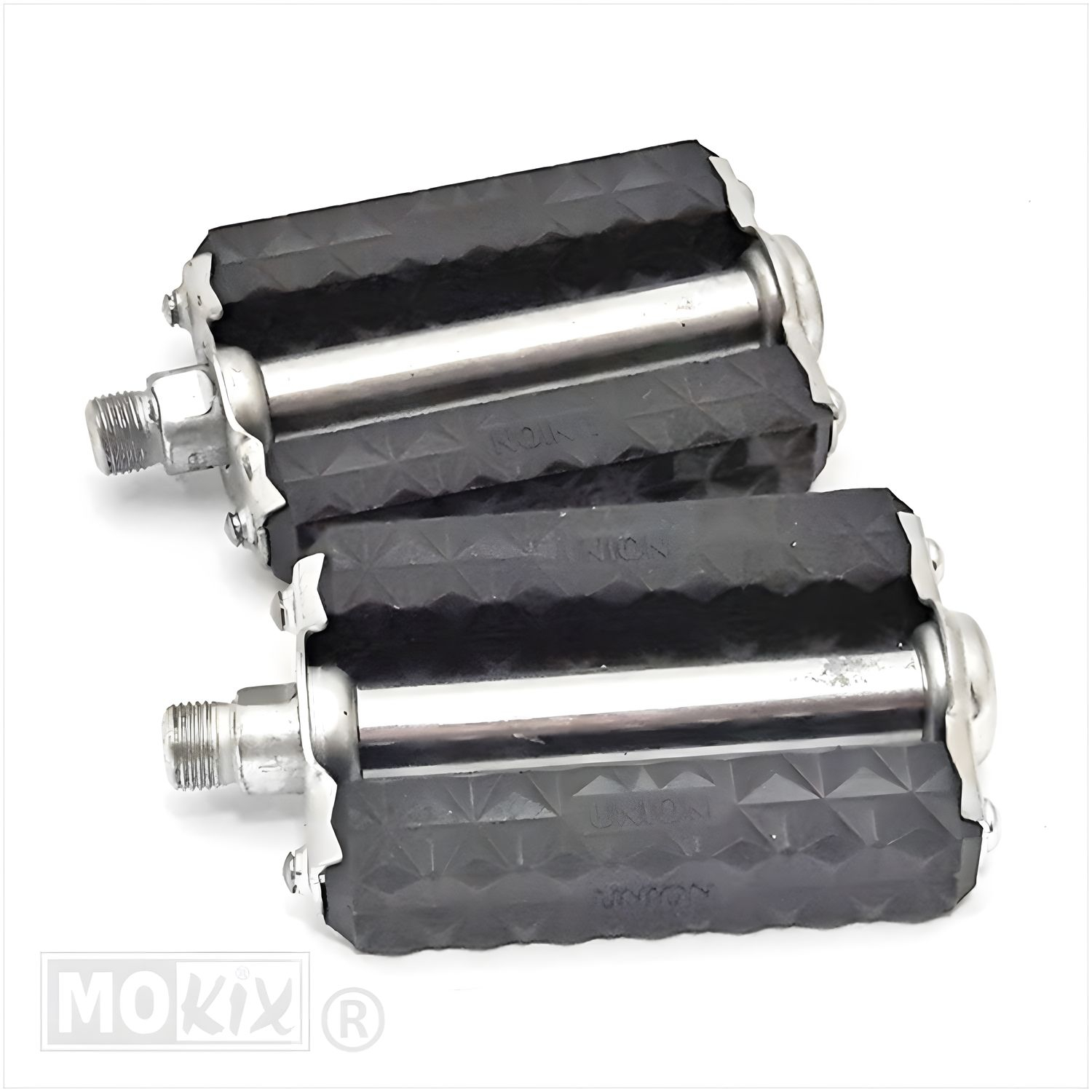 Pedali Union Per Scooter Solex - 9/16" - Piattaforma Bianca In Plastica Con Riflettori - Coppia