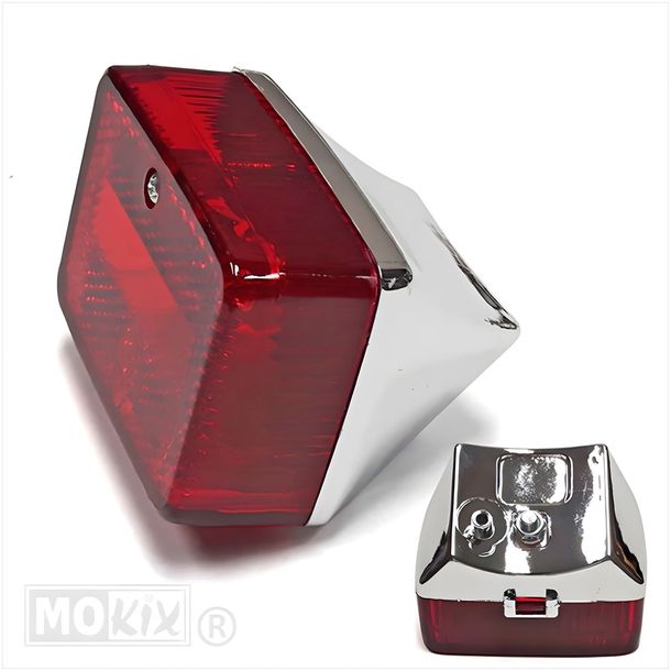 Petit feu arrière chromé/rouge pour Puch Maxi