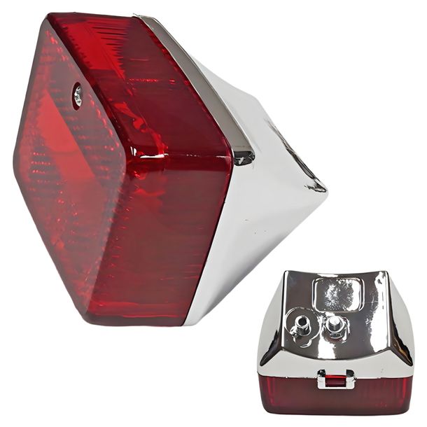 Rear light small chrome/red for Puch Maxi