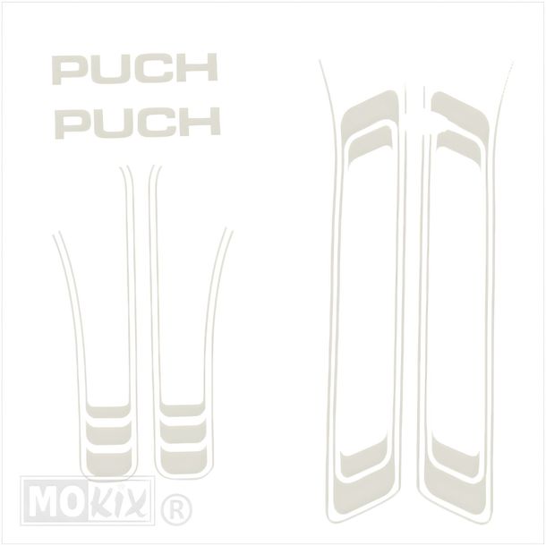 Sticker Satz PVC weiß für Puch Maxi