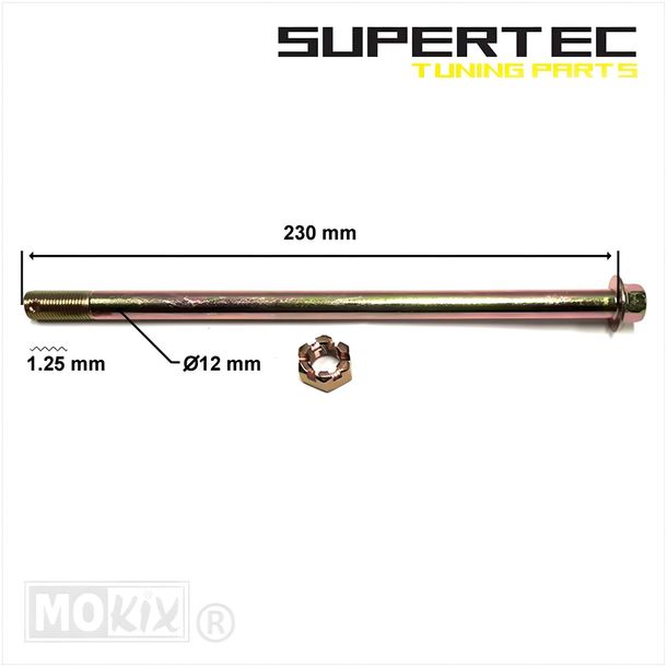 Rear wheel axle for Honda MT/MB 230x12x1.25