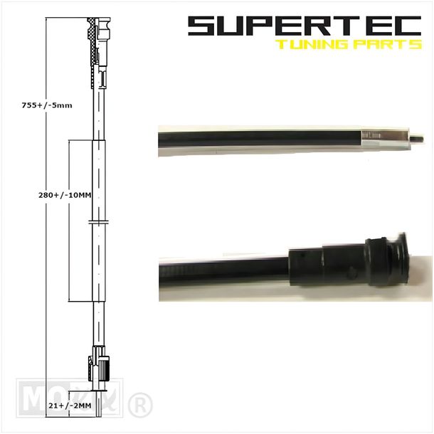Eje de tacómetro para Honda MB longitud: 755mm