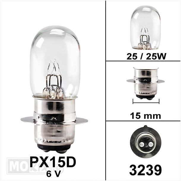 Lampe PX15D 6V 25/25W