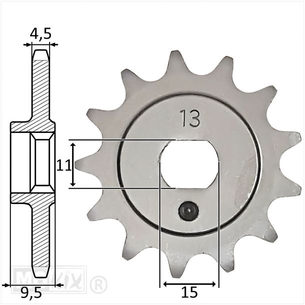 Piñón para Kreidler 5V (415) 13 dientes IGM