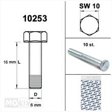 Vite M6 x 16 zinco 8.8 (confezione da 10)