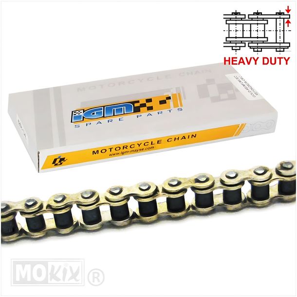 Cadena IGM 415 130 L heavy duty oro