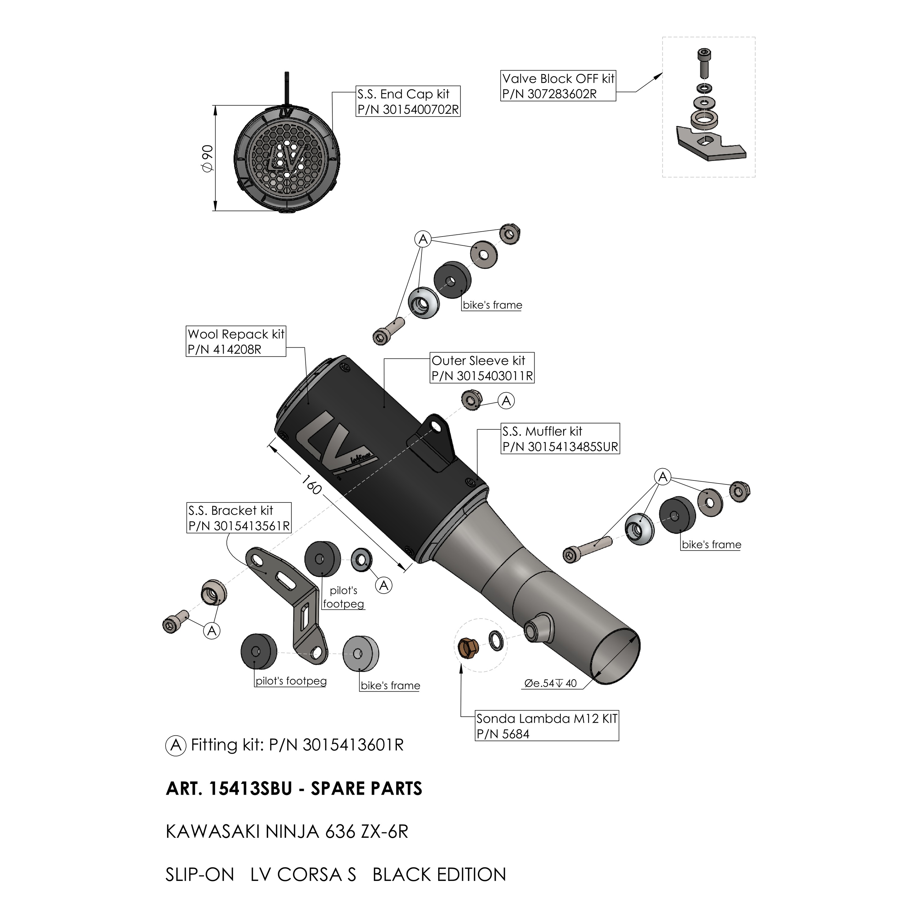 Kappe Lambdasonde Ersatzteil LeoVince Lambdastecker Auspuffanlage M12 Standard