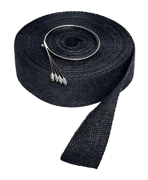 Gewebeband / Hitzeschutzband Auspuff & Krümmer, bis 800° 15m x 52mm schwarz – Bild 1