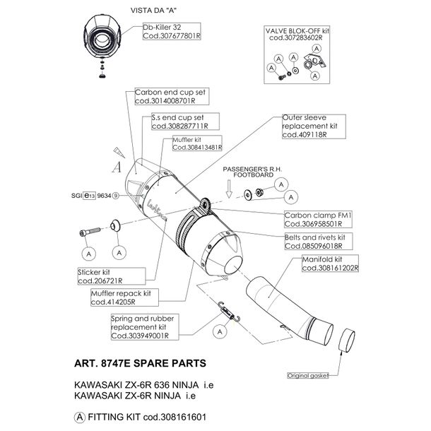 Nietensatz LeoVince Exhaust Replacement Part Nietenband including Nieten for 9634 / 014