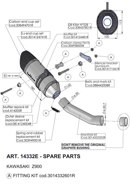 Jeu de rivets LeoVince pour pièces de remplacement d'échappement, bande de rivets avec rivets inclus pour 10074 / 10393