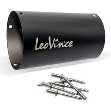 Schalldämpferhülle LeoVince Auspuff-Ersatzteil Hülle Endschalldämpfer, Edelstahl schwarz, 160mm, rechts