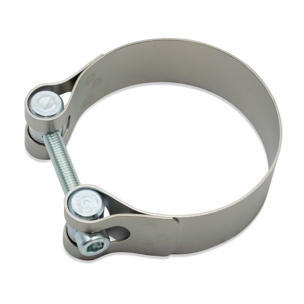 LeoVince Exhaust Clamp Exhaust Replacement Part Clamp Exhaust Mount 65, Stainless Steel