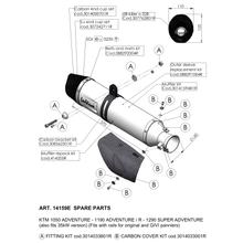 Silencieux d'échappement LeoVince pièce de rechange 0233 / 0235 / 10400 / +C, Ø 54mm