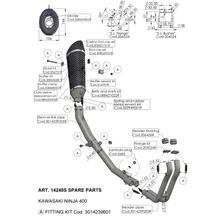 Supporto scarico LeoVince - Ricambio scarico - Kit di fissaggio, Carbonio per Kawasaki Ninja 400
