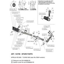Flange de Escape LeoVince – Peça de Reposição de Escape, Braçadeira de Suporte de Escape FM4, Carbono