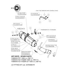 Soporte de escape LeoVince, pieza de repuesto de escape, juego de tornillos de soporte para Yamaha FZ1 año 2006
