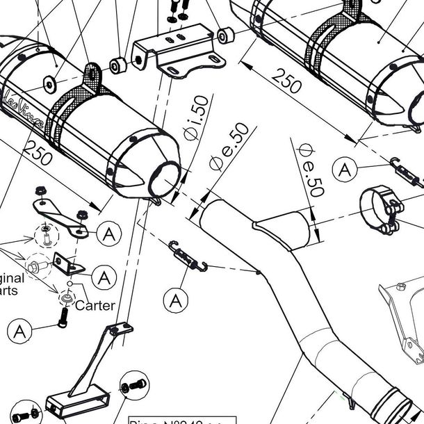 ☺️ Exhaust bracket spare part set LeoVince Exhaust system bracket for
