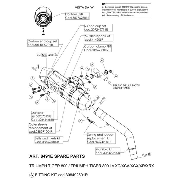LeoVince Exhaust Bracket Exhaust Replacement Part Screw Mounting Kit for Triumph Tiger 800 Year 2011