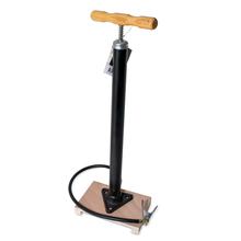 Pompa ad aria da pavimento pompa da bicicletta Lynx nera con base in legno 35 cm per valvole Dunlop