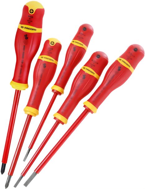 Protwist Geïsoleerde Schroevendraaierset Facom AP. J5VE geïsoleerde schroevendraaierset 1000 V 5-delig